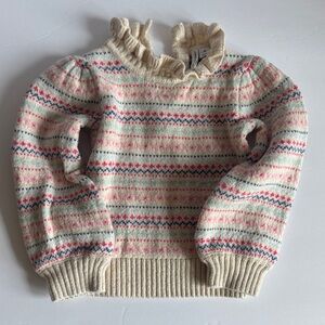 Janie and Jack Cream Ruffle Sweater